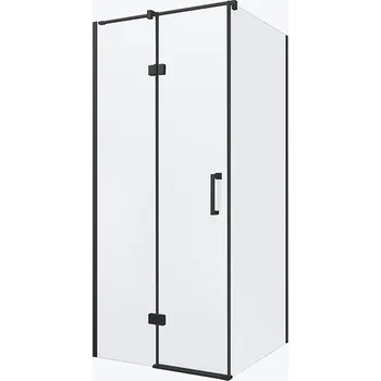 BPS-koupelny Čtvercový sprchový kout HYD-SK01 80x80 černý/transparent - bez vaničky