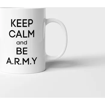 Hrnek BTS Keep Calm and Be ARMY - Černá