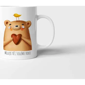 Hrnek Miluji tě z celého srdce - Žlutá