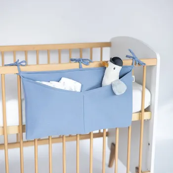 Příslušenství pro dětskou postel a kolébku Tulimese Kapsář mušelínový modrý