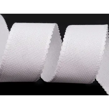 Kanavný pás šíře 50 mm zoubkovka, barva 1 bílá přírodní
