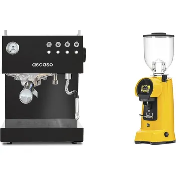 Kávovar Ascaso Steel DUO, Black + Eureka Helios 75, yellow