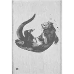 Lapuan Kankurit Lněná utěrka Saukko 46x70, šedo-černá