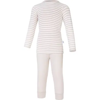 Little Angel Pyžamo DR smyk Outlast® - pruh bílá káva/latte Velikost oblečení: 98