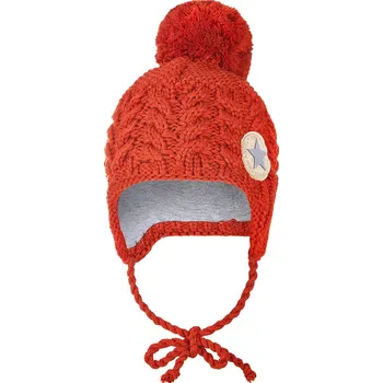 Čepice Little Angel Čepice pletená zavazovací copánky LA Outlast ® - terakota Velikost čepic: 5 | 49-53 cm