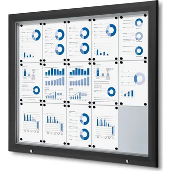 Venkovní vitrína typu T určená pro 15xA4 - barva RAL 9005 černá