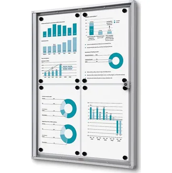 Kancelářský nábytek Interiérová vitrína Economy 4xA4, plechová záda, atest B1