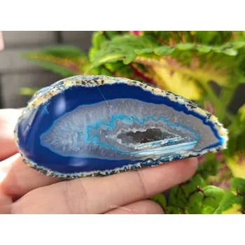 Přírodní kámen Achát geoda tyrkysová 90g z Brazílie