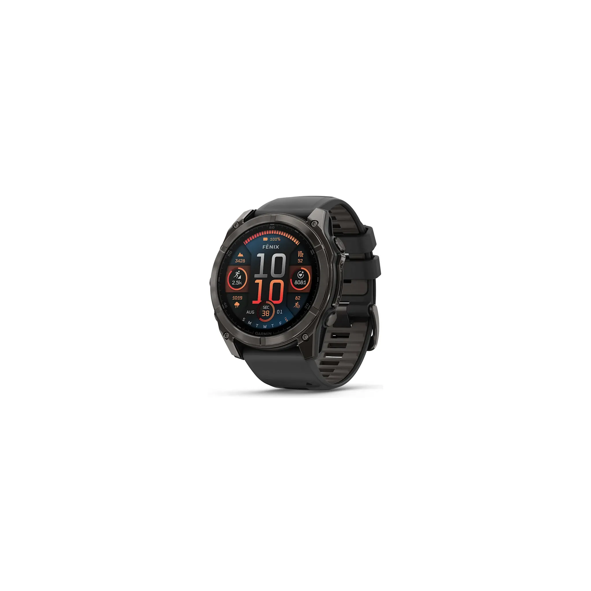 Fotografie 1 - Chytré hodinky Garmin fēnix 8 51 mm Sapphire Carbon Gray DLC Titanium Black/Gray Silicone Band
