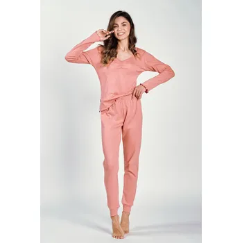 Pánské pyžamo Dámské pyžamo Vicky 3252 S-XL Meruňka L