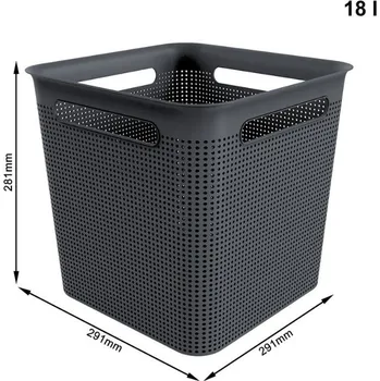 Úložný box Rotho Úložný box s madly BRISEN 18l, 29x29x29cm, černý S víkem / Bez víka: Bez víka
