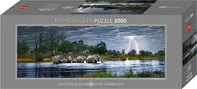 Heye Puzzle Panoramatické Sloní stádo Botswana 2000 dílků