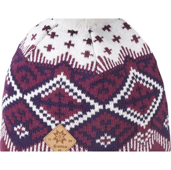 Čepice Kama pletená Merino čepice A186 144 - purpurová UNI