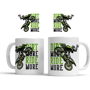Hrnek Motocross - Dirt More Ride More - Červená