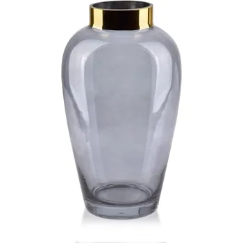 Váza Skleněná váza Serenite 27 cm šedá