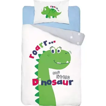 Povlečení Bavlněné povlečení do postýlky Little Dino green 100x135+40x60