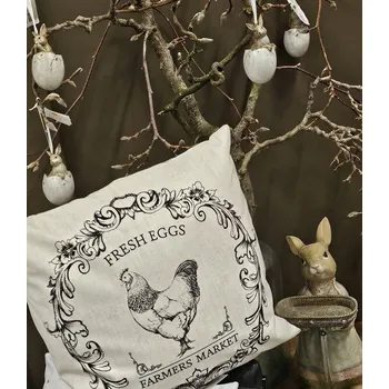 Povlak na dekorativní polštářek Povlak na polštář se slepičkou Fresh Eggs - 45*45cm