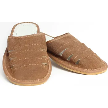 Pánské pantofle Pánské kožené papuče Model 5A, VELIKOST 41