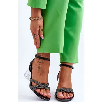 Dámské sandále Kožené Sandály Na Průhledné Bar Randy Barva: Černá, Velikost: 37