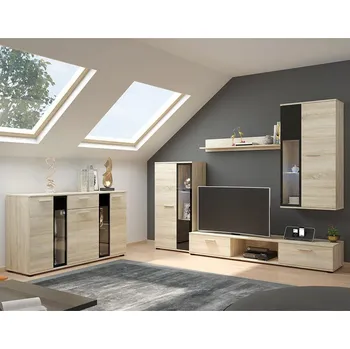 Obývací stěna Obývací stěna SALSA + komoda | 235 cm + 140 cm | sonoma