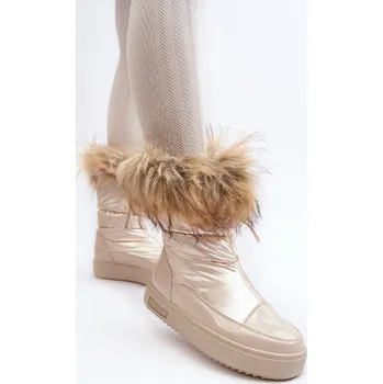 Dámská zimní obuv Dámské Sněhule S Kožíškem Big Star MM274380 Barva: Béžová, Velikost: 36