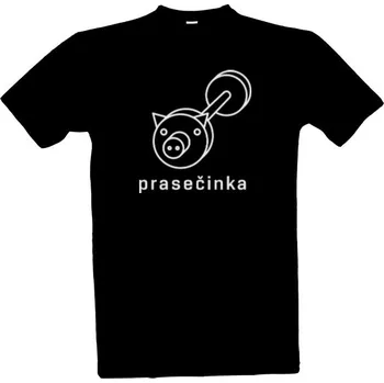 Tričko s potiskem prasečinka bílá pánské