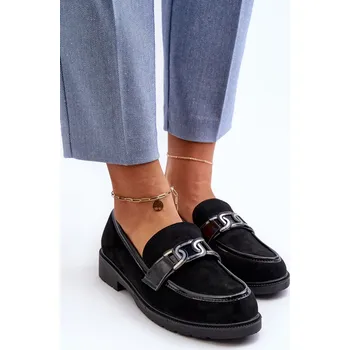 Dámské mokasíny Dámské semišové mokasíny S.Barski HY350A Barva: Černá, Velikost: 36