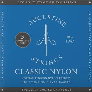 Struna pro kytaru a smyčcový nástroj Augustine Struny pro Klasickou kytaru Classic Label3 x Set Classic Blue normal/high 142891