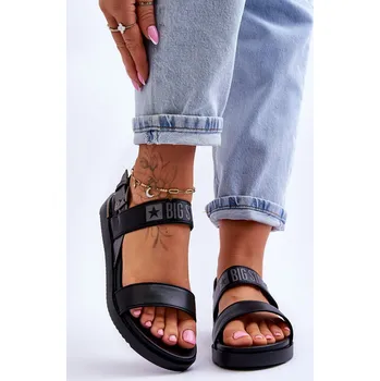 Dámské sandále Dámské ploché sandály Big Star LL274938 Barva: Černá, Velikost: 37