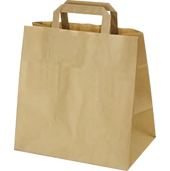 Dárková taška Papírová taška 32+21 x 33 cm hnědá [50 ks]