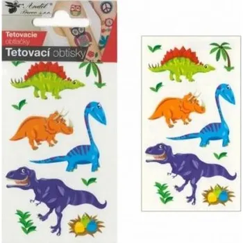 Odstranitelné tetování Tetovací obtisky 10,5x6cm malí dinosauři