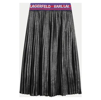 Dámská sukně Karl Lagerfeld Kids Plisovaná sukně Z30196 S Šedá Regular Fit 8Y
