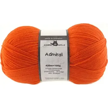 Příze Schoppel Wolle Admiral 0891 Herbstorange (Ponožková příze Admiral 0891 Herbstorange)