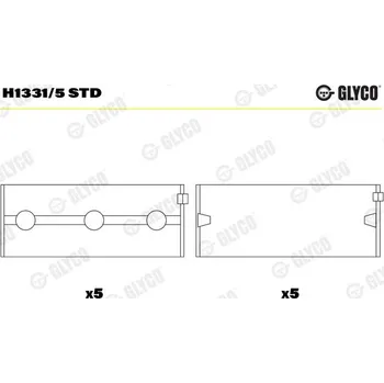 Kliková hřídel Hlavní ložiska klikového hřídele GLYCO H1331/5 STD
