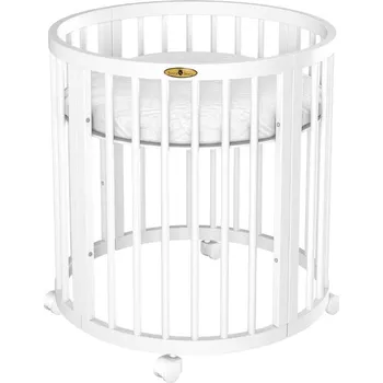 Dětská postýlka Oválná postýlka Royal Sleep 7v1 bílá