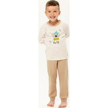 Pánské pyžamo Chlapecké pyžamo Zac 3309 122-140 Béžová 98