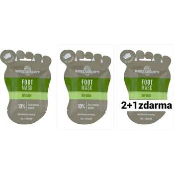 Workaholic´s Výživná maska na nohy s 10% ureou, mátou a glycerínem 2+1 ZDARMA 3 ks
