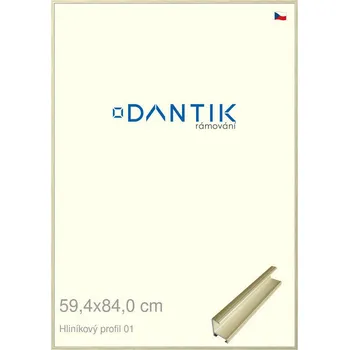 Rám na obraz DANTIK rámeček 59,4x84 | ALU profil 7001 zlatá lesklá alternativa (Plexi Čiré) (Vyrobeno s láskou u nás v DANTIKU)