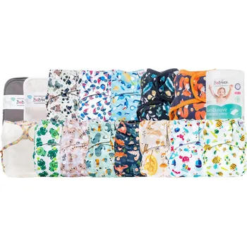 Plena Bobánek Akční sada kombi komfort plenek na plné látkování 12 kusů + 4x kalhotková plena + 8x vkládací plena + 2x prefold + 2x separační pleny (1ASKK)