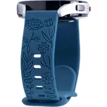 eses Silikonový řemínek - Květinový tmavě modrý, 18 mm