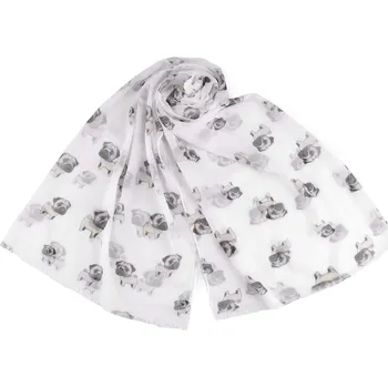 Šátek Letní šátek / šála jezevčík, buldoček 75x180 cm Varianta: 1 bílá, Balení: 1 ks