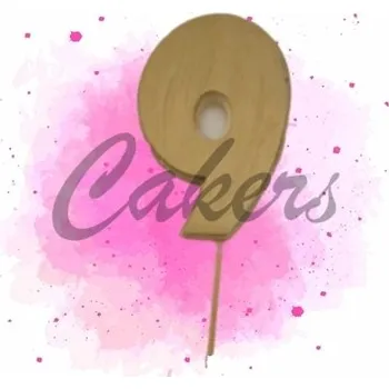 Jedlá dekorace na dort Čokoládové číslo zlaté 9