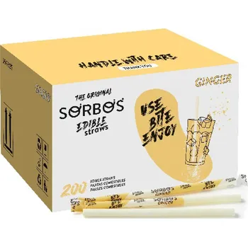 Zázvor, jedlá brčka SORBOS, 200ks