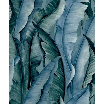 Tapeta Decoprint Vliesová tapeta na zeď, modro-zelená, listy, NHW1040, Perla, Decoprint, velikost 10,05 x 0,53 m