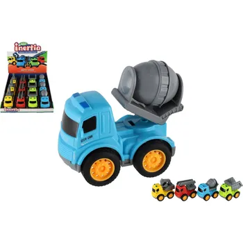 autíčko Teddies Auto stavební nákladní plast 9cm na setrvačník 4 druhy