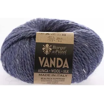 Příze Borgo de Pazzi Vanda 16 Tmavě modrá (Přírodní směsová příze Vanda Tmavě modrá)