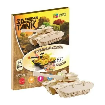 Puzzle NiXiM Dřevěné 3D puzzle - Tank