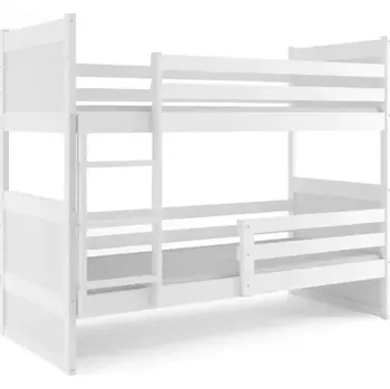 Postel BMS GROUP Dětská patrová postel Rico - 2 osoby, 80x160 bez úložného prostoru bez matrace – Bílá, Bílá