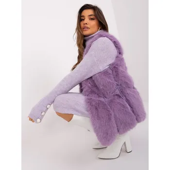 Dámská vesta Wool Fashion Italia Kožešinová vesta Wool Fashion Italy fialová EU velikost: S/M