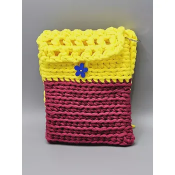 Kabelka Crossbody kabelka pro slečny sytě malinovo-žlutá